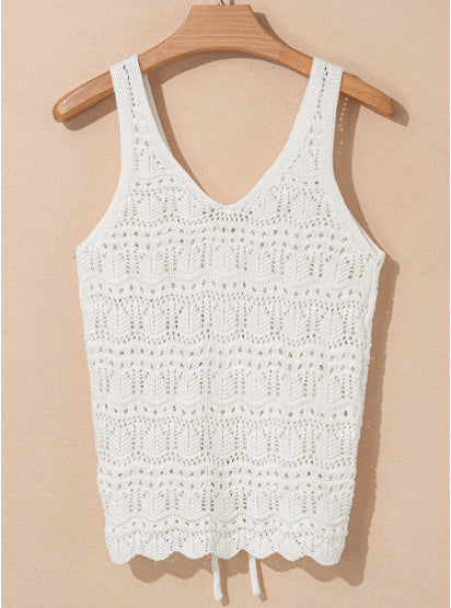 Gilet Inès – Tricot Ajouré & Élégance Décontractée