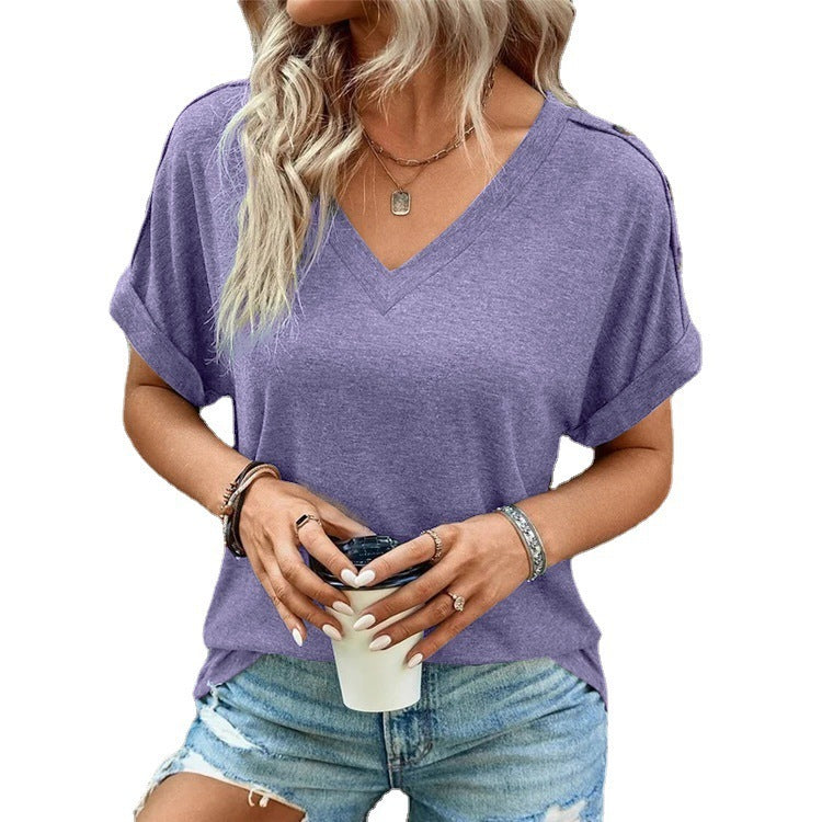 T-shirt Boutonné Uni