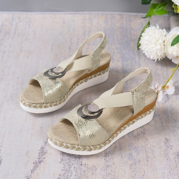 Sandales À Talon Compensé – Légèreté d'Été & Style Naturel