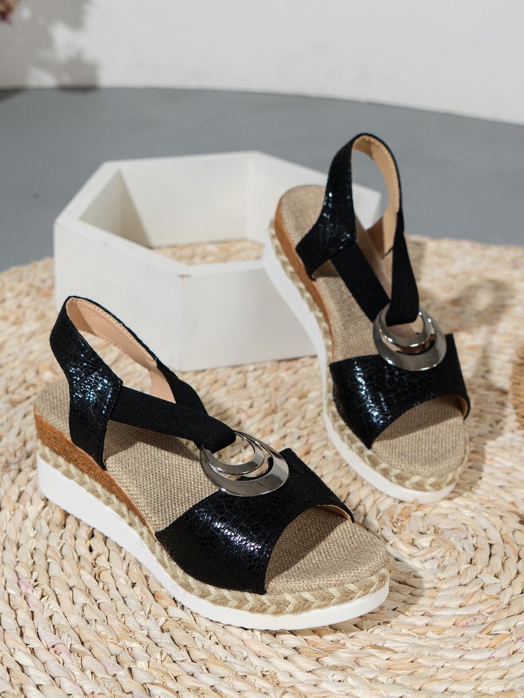 Sandales À Talon Compensé – Légèreté d'Été & Style Naturel