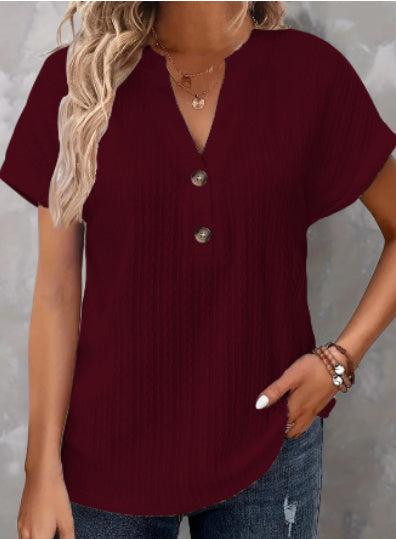 Top Alana – Manches Aériennes & Détail Boutonné