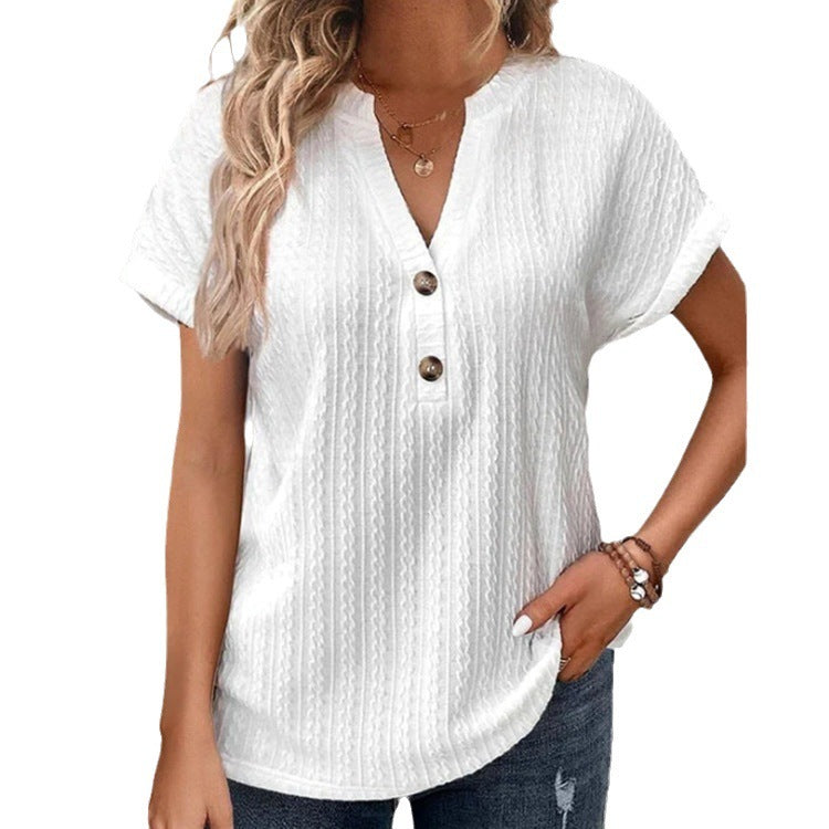 Top Alana – Manches Aériennes & Détail Boutonné