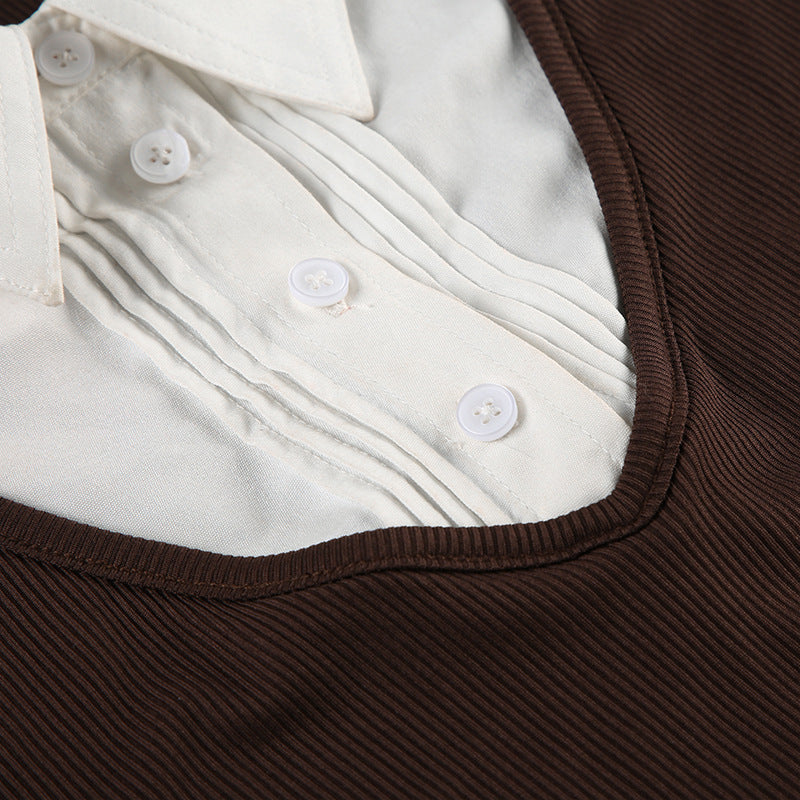 T-shirt Polo Rétro – Élégance Commuter & Détails Couture