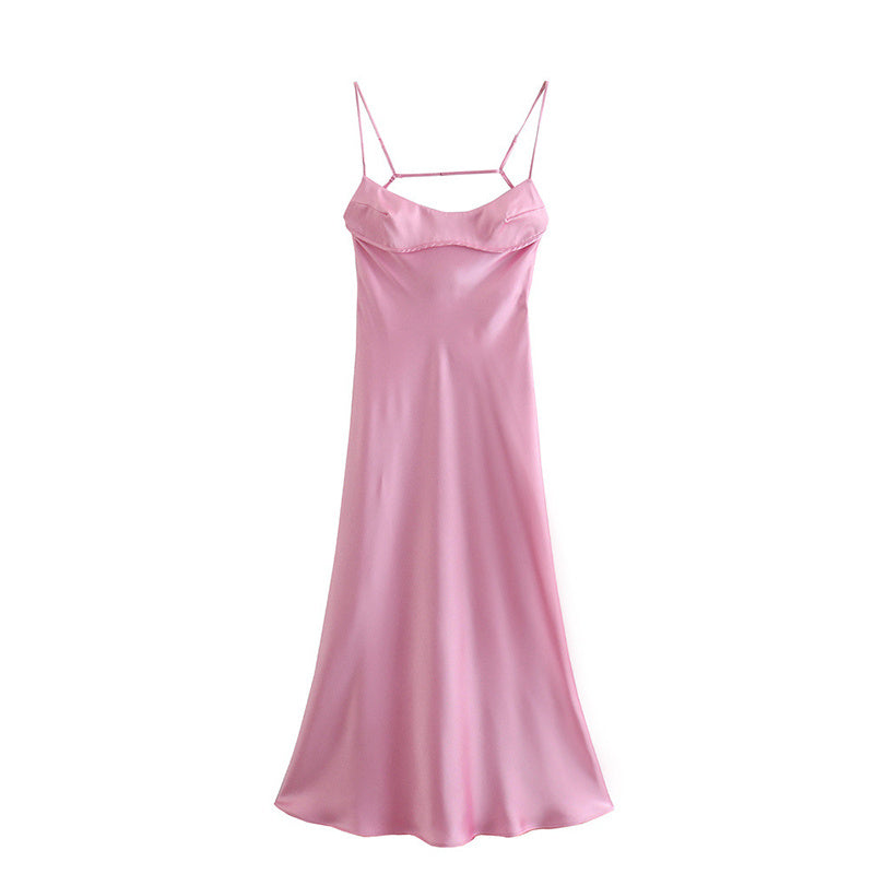 Robe Longue Satinée Dos Nu