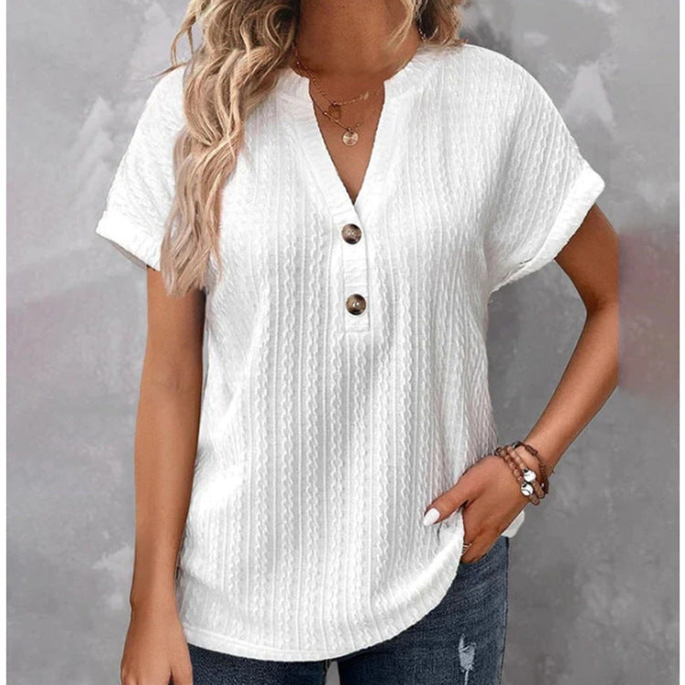 Top Alana – Manches Aériennes & Détail Boutonné