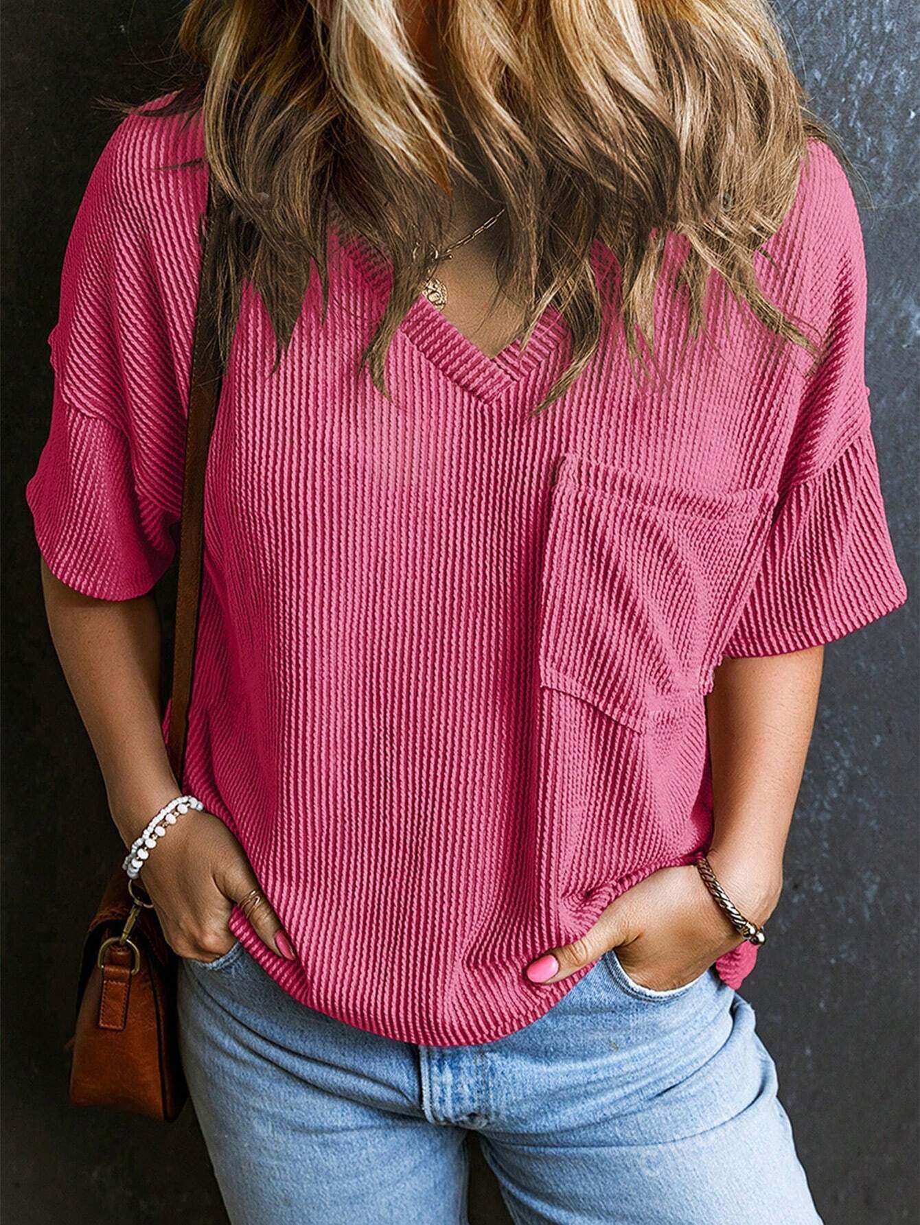 Top Bicolore à Manches Courtes – Casual Chic & Confort Assumé