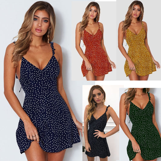 Robe d’Été à Pois & Bretelles