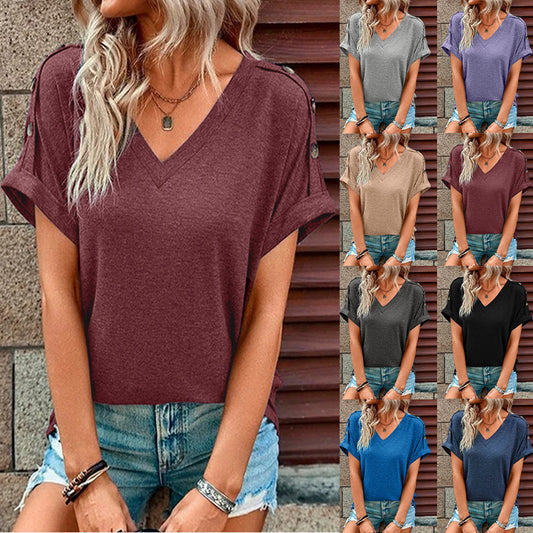 T-shirt Boutonné Uni
